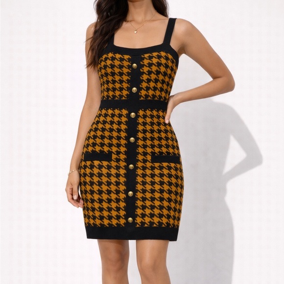 Coco And Shay Dresses & Skirts - Coco and Shay Knit Mini Dress in Black and Mustard